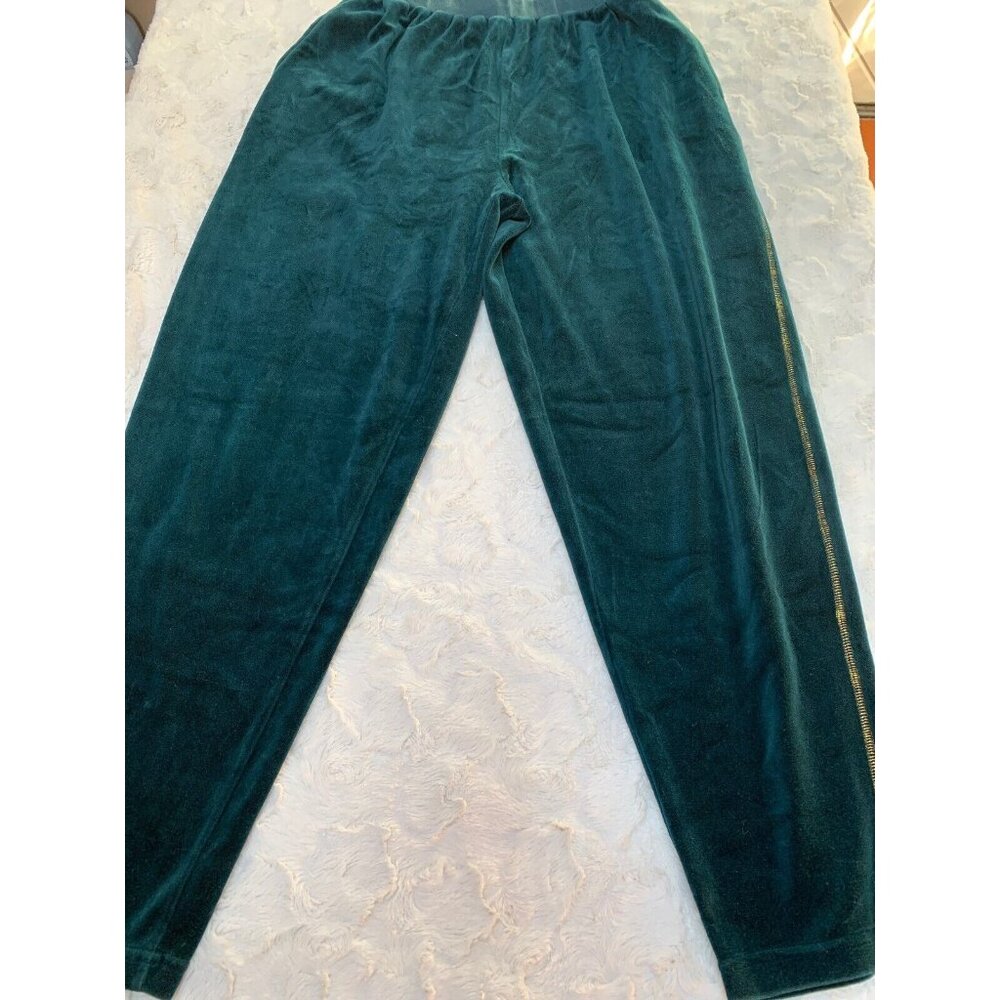 MOLTO FINO Women's Relaxed Pull-On Sweatpants Size Large Green Cotton Blend